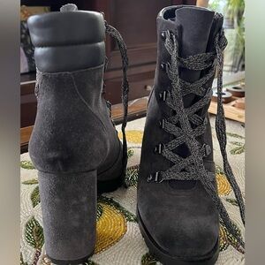 Sam Edelman Charcoal Lace-Up Women's Boots